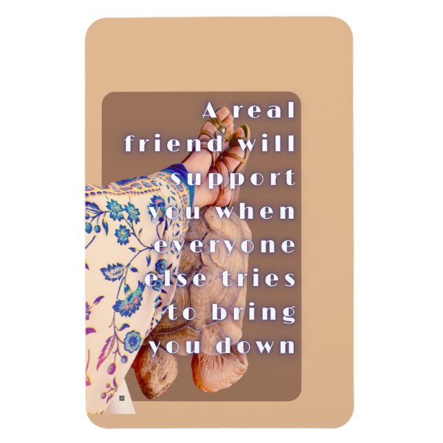 Magnet Flexible Affiche rétro VRAIE AMITIÉ Dame et sa Tortoise (Vertical)