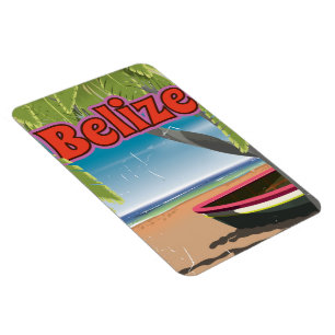 Magnet Flexible Affiche vintage de vacances au Belize