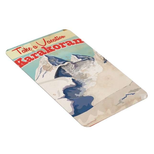 Magnet Flexible Affiche vintage de vacances Karakoram (Côté Droit)