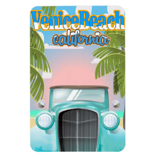 Magnet Flexible Affiche vintage de Venice Beach californie.