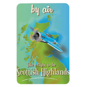 Magnet Flexible Affiche vintage de vol sur les Highlands écossais