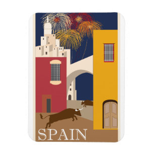 Magnet Flexible Affiche vintage de voyage de l'Espagne