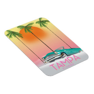 Magnet Flexible Affiche vintage de voyage de style de Tampa la