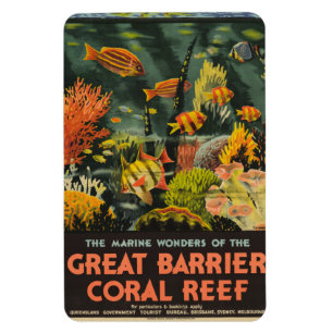 Magnet Flexible Affiche Vintage sur la Grande Barrière de corail