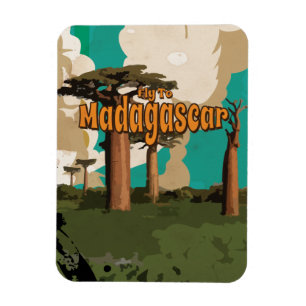 Magnet Flexible Affiche Vintage voyage à Madagascar