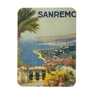 Magnet Flexible Affiche Vintage voyage De San Remo Depuis Une Terr