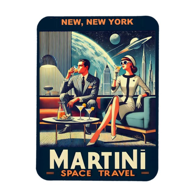 Magnet Flexible Affiches de voyage dans l'espace Martini, New York (Vertical)