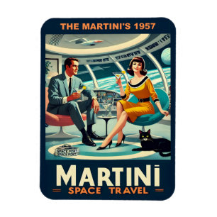 Magnet Flexible Affiches de voyage spatial de The Martini 1957