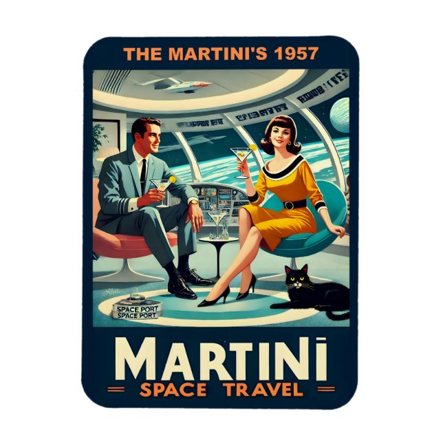 Magnet Flexible Affiches de voyage spatial de The Martini 1957 (Vertical)