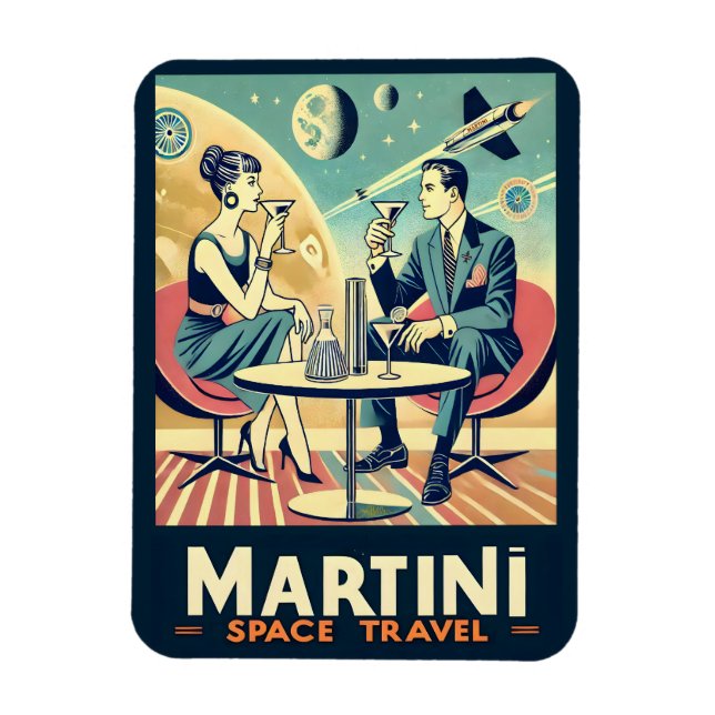 Magnet Flexible Affiches de voyage spatial Martini Équipage de vol (Vertical)