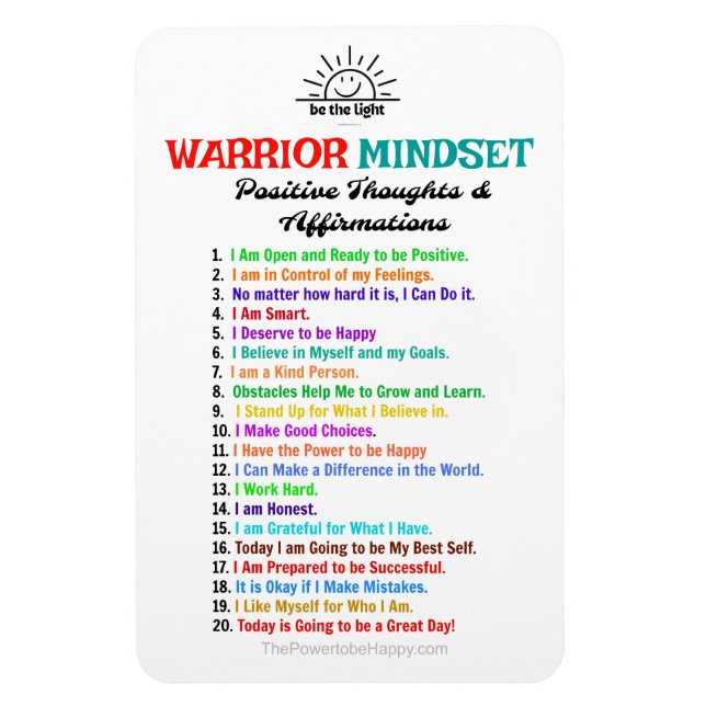 MAGNET FLEXIBLE AFFIRMATIONS SOYEZ LA LUMIÈRE MINDSETMAGNET (Vertical)