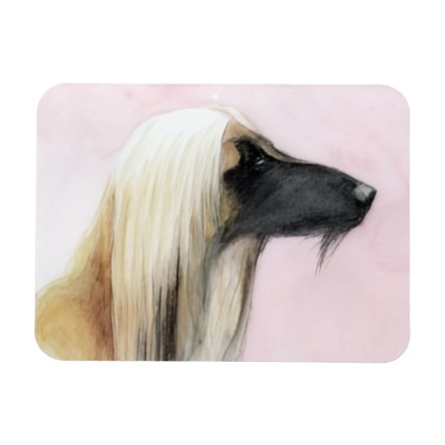 Magnet Flexible Afghan Hound Profile Dog Art Greeting Card 5x7 (Horizontal)