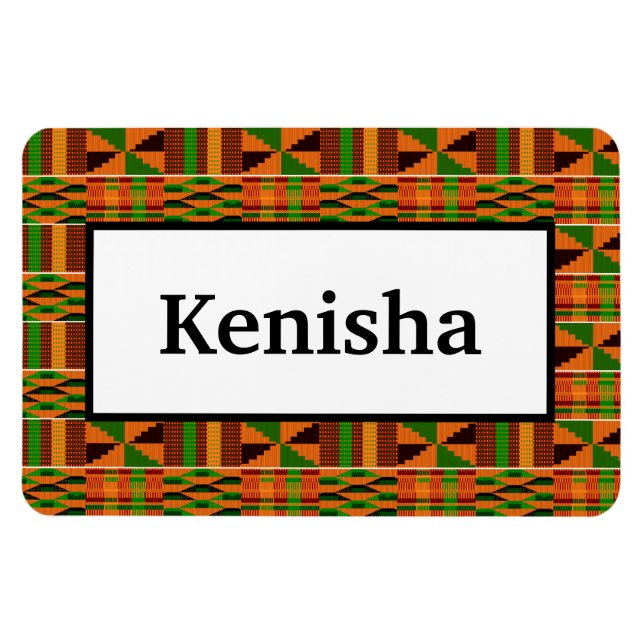 Magnet Flexible Africain Orange Classic Kente 4x6 Nom Flexible (Horizontal)