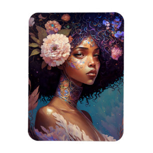 Magnet Flexible African American Black Goddess Queen Imaginaire Ar