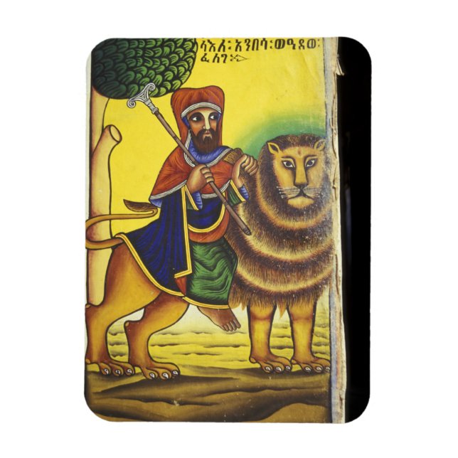 Magnet Flexible Afrique, Éthiopie. Œuvre d'art représentant le Lio (Vertical)