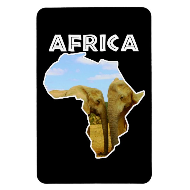 Magnet Flexible Afrique Faune Continent Blue Sky Elephant (Vertical)