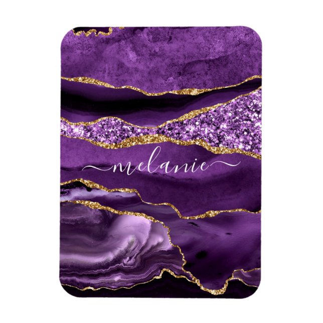 Magnet Flexible Agate Violet violet or Parties scintillant Géode N (Vertical)