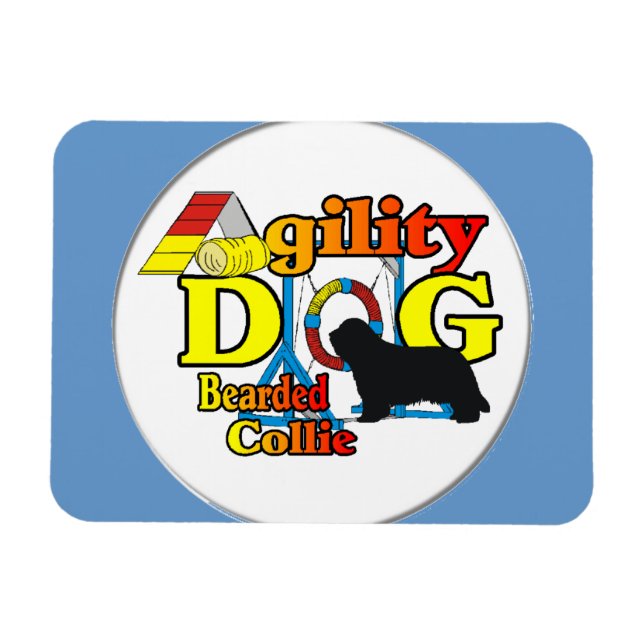 Magnet Flexible agilité de collie barbu (Horizontal)