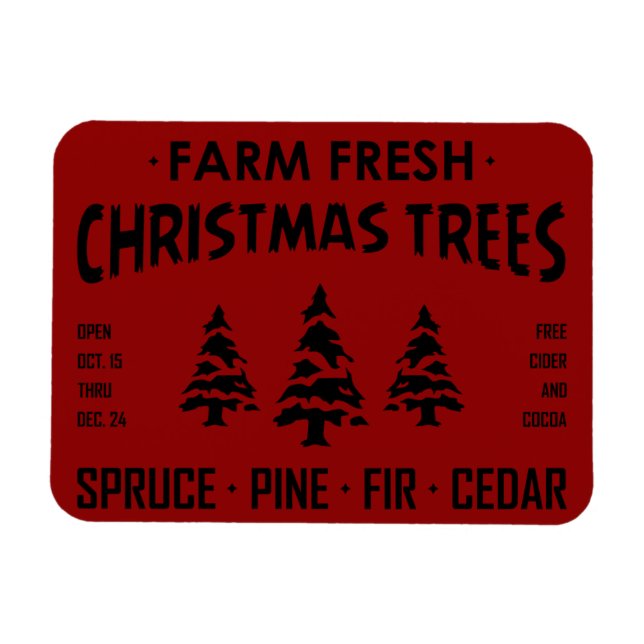 MAGNET FLEXIBLE AGRICULTURE NOËL FRAIS ARBRES (Horizontal)
