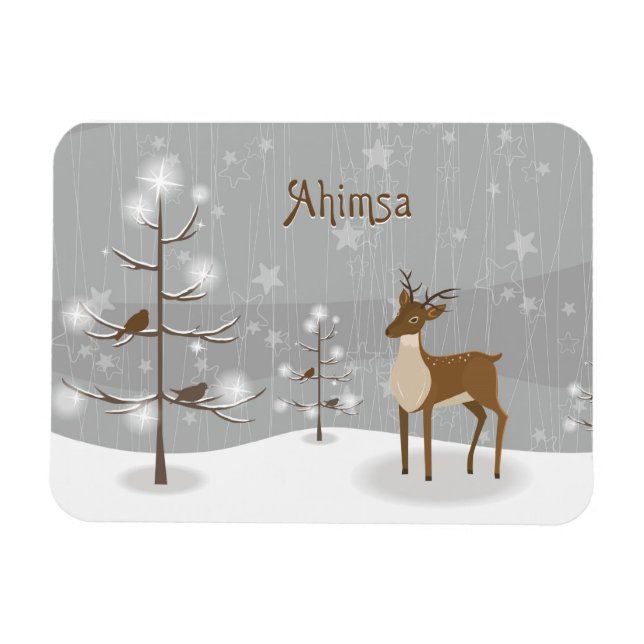 Magnet Flexible Ahimsa Holiday Reindeer (Horizontal)