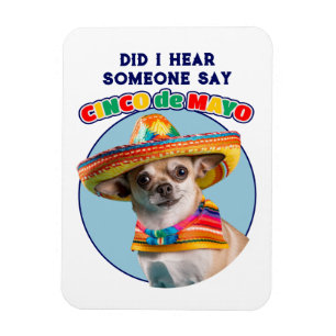 Magnet Flexible Ai-Je Entendu Cinco De Mayo Sombrero Chihuahua