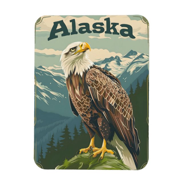 Magnet Flexible Aigle à tête blanche de l'Alaska (Vertical)