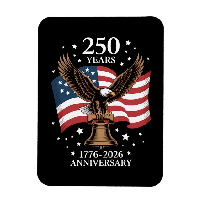 Magnet Flexible Aigle et Drapeau 250 Ans d'Amérique 1776-2026 (Vertical)