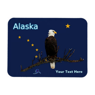 Magnet Flexible Aigle Et Drapeau De L'Alaska