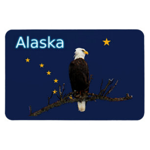 Magnet Flexible Aigle Et Drapeau De L'Alaska