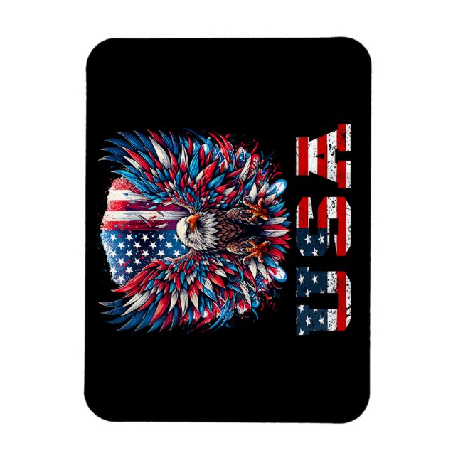 Magnet Flexible Aigle Patriotique Drapeau USA (Vertical)
