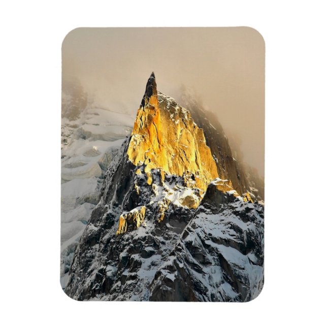 Magnet Flexible Aiguille des Deux Aigles lever de soleil, Chamonix (Vertical)