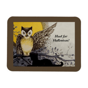 Magnet Flexible Aile de la Chouette de nuit vintage sur Branche Lu