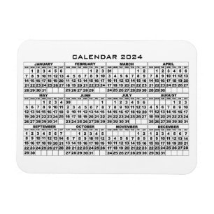Magnet Flexible Aimant 2024 Calendrier Blanc