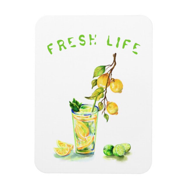Magnet Flexible Aimant à boisson Cool au citron frais - Texte pers (Vertical)