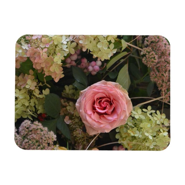 Magnet Flexible Aimant à disposition de fleurs d'hortensia roses (Horizontal)