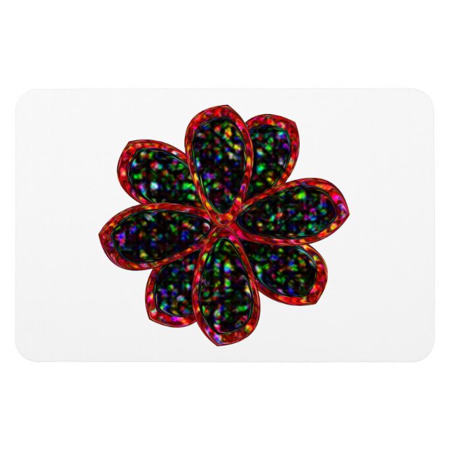 Magnet Flexible Aimant à Parties scintillant noir et rouge (Horizontal)