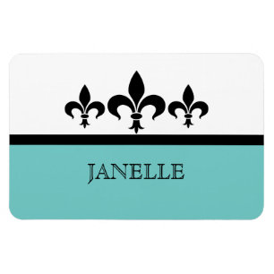 Magnet Flexible Aimant Aqua Swanky Fleur De Lis Flexi