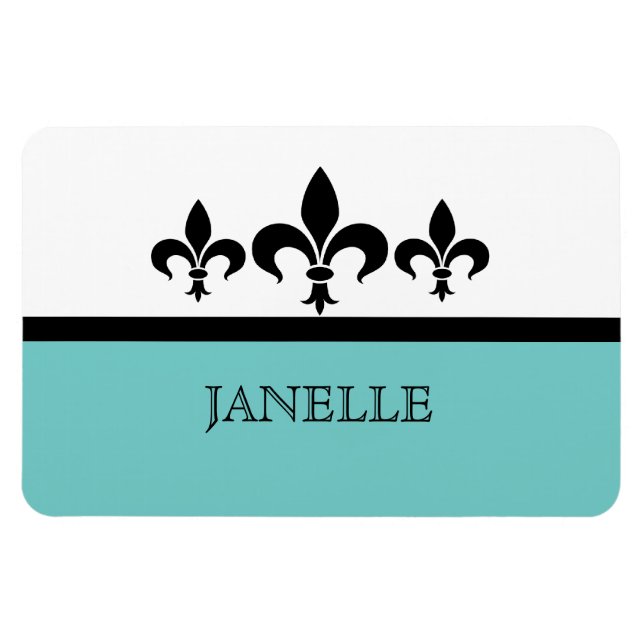 Magnet Flexible Aimant Aqua Swanky Fleur De Lis Flexi (Horizontal)