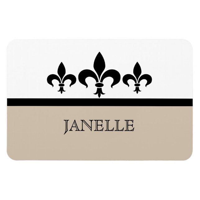 Magnet Flexible Aimant Beige Swanky Fleur De Lis Flexi (Horizontal)