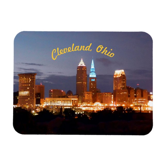 Magnet Flexible Aimant bleu Cleveland Ohio (courbe) (Horizontal)