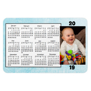 Magnet Flexible Aimant bleu de photo d'aimant de 2019 calendriers