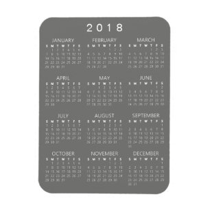 Magnet Flexible Aimant Calendrier 2018 - gris moyen