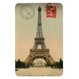 Magnet Flexible Aimant - Carte postale française vintage 'Tour Eif