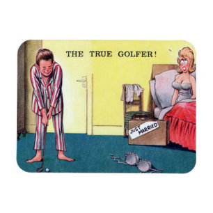 Magnet Flexible Aimant - comique - golf - vieille carte postale