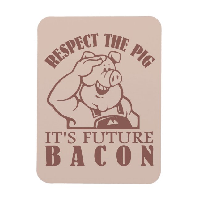 Magnet Flexible Aimant couleur personnalisé PIG TO BACON (Vertical)