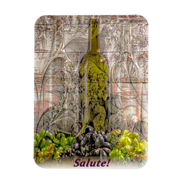 Magnet Flexible Aimant d'Art numérique de raisin vintage (Vertical)