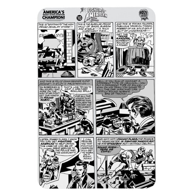 Magnet Flexible Aimant de bande dessinée 'Fighting American' (Vertical)