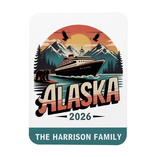 Magnet Flexible Aimant de cabine de bateau de croisière en Alaska (Vertical)
