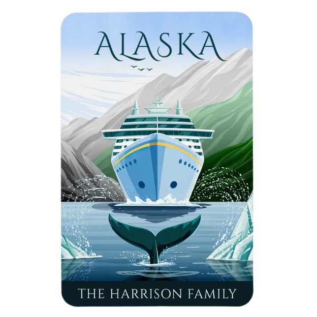 Magnet Flexible Aimant de cabine de bateau de croisière en Alaska (Vertical)