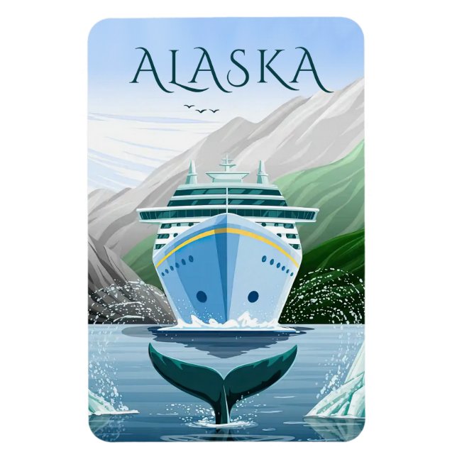 Magnet Flexible Aimant de cabine de bateau de croisière en Alaska (Vertical)